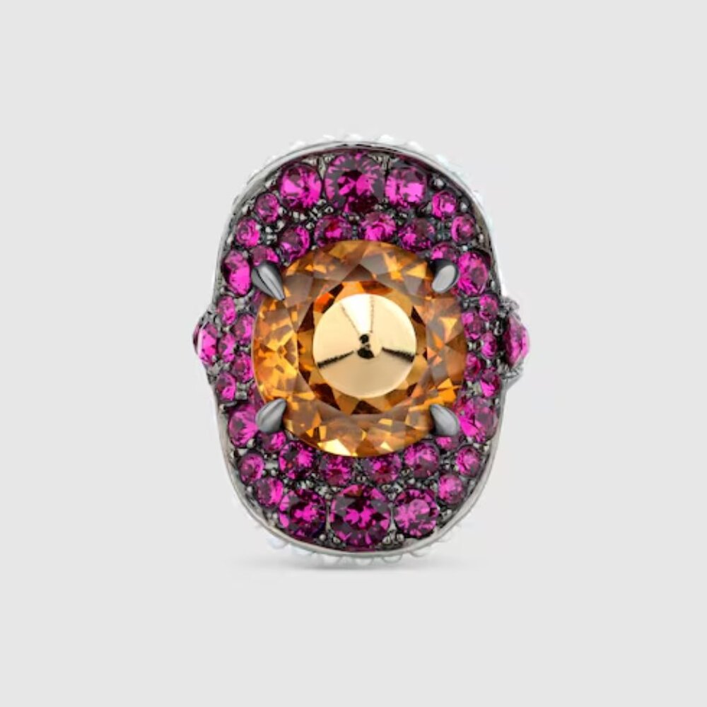 Nib Authentic Gucci Ring With Stud And Crystals I… - image 1